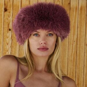 ALO Yoga Opulent Faux Fur Wintersun Headband NWOT